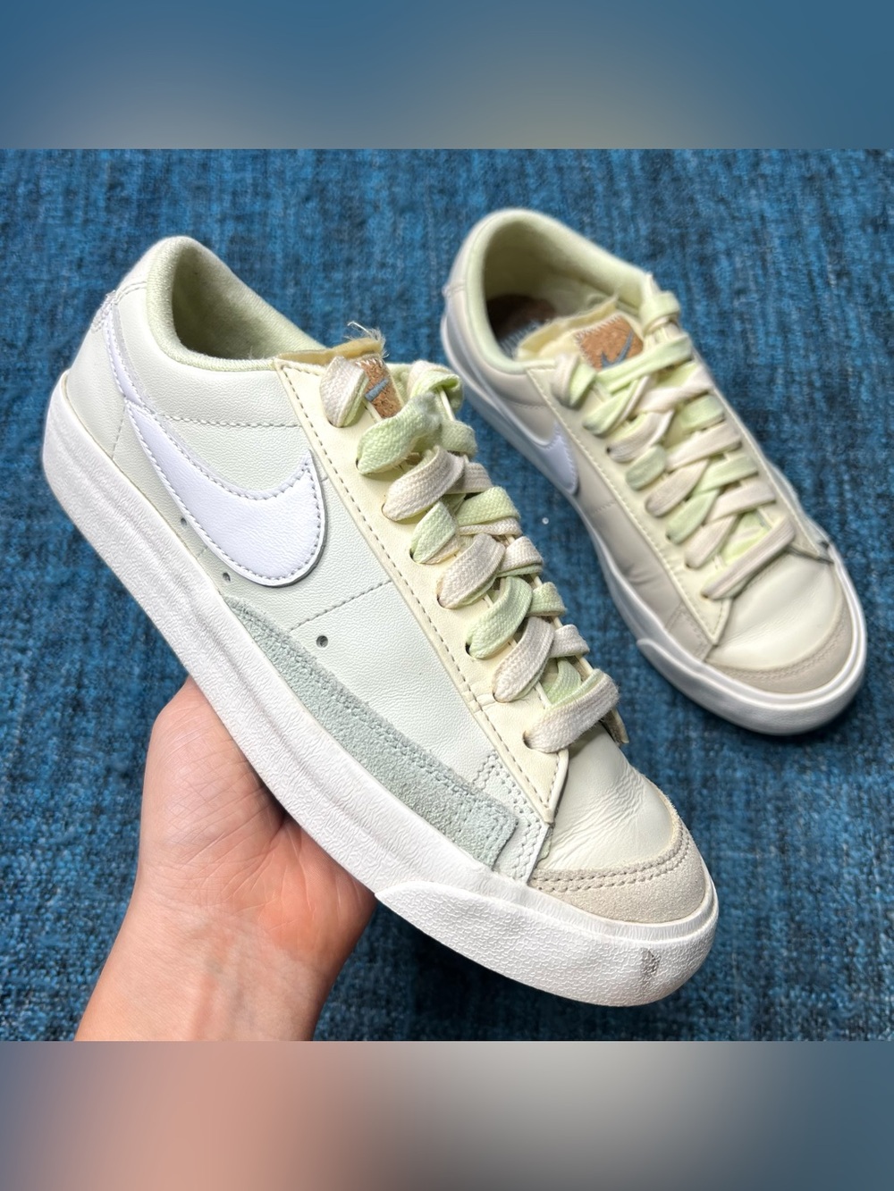 Nike Blazer Low 77 Sea Glass Sneakers Women's Size 6.5 Low Top Double Laces